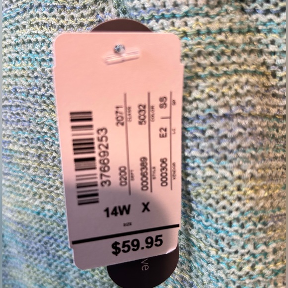 Christopher & Banks CJ Banks Light Green And Blue Cardigan Sweater Size 14W NWT - Picture 4 of 4